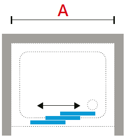 Novellini Lunes 2.0 3P three panel framed sliding shower door diagram 4