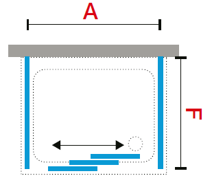 Novellini Lunes 2.0 3P three panel framed sliding shower door diagram 3