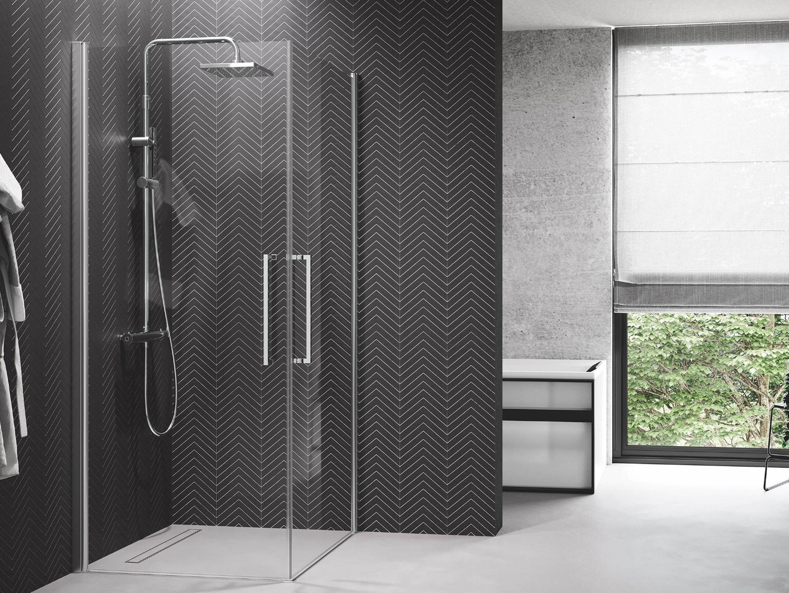 Novellini YOUNG 2G corner entry corner shower enclosure