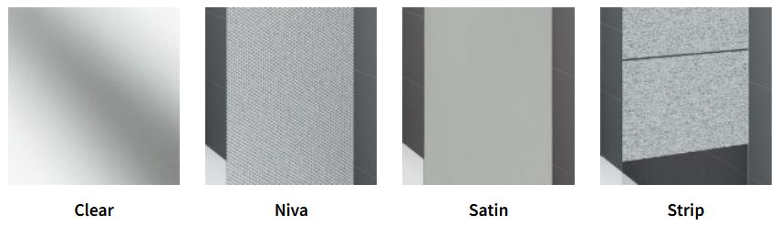 Novellini ZEPHYROS 2.0 optional glass types