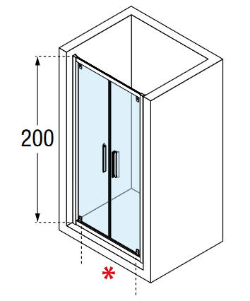 RIGA 2b saloon shower door dia 1 (Alcove)