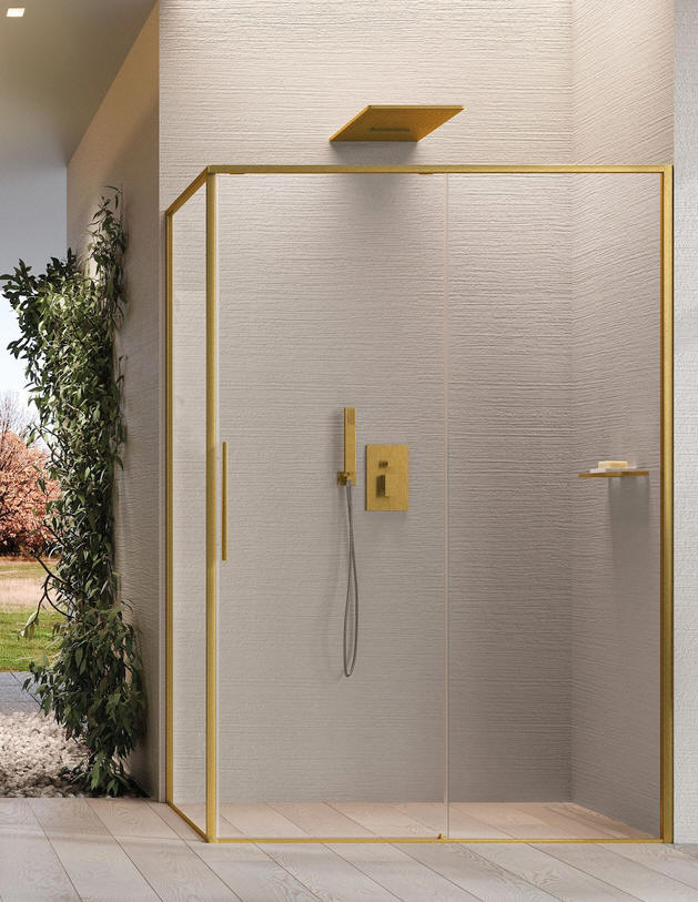Novellini RIGA 2P corner shower enclosure with sliding door