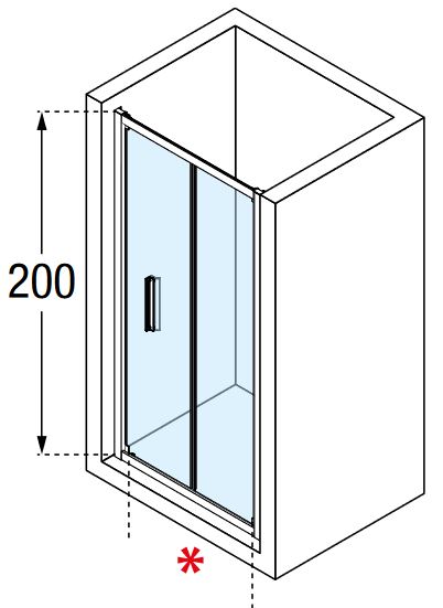 Novellini RIGA S bi-folding shower door shown in an alcove setting.