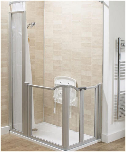 Half-height shower doors for wet rooms and shower trays